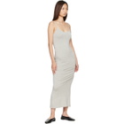 TOTEME Gray Draped Slip Midi Dress