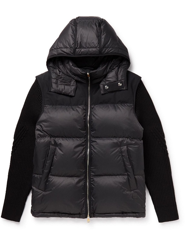 Photo: Dunhill - Convertible Quilted Shell and Wool-Blend Down Hooded Jacket - Black