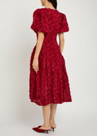 Sister Jane Cabaret Floral-appliquéd Tulle Midi Dress Red
