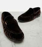 Saint Laurent Le Loafer velvet penny loafers