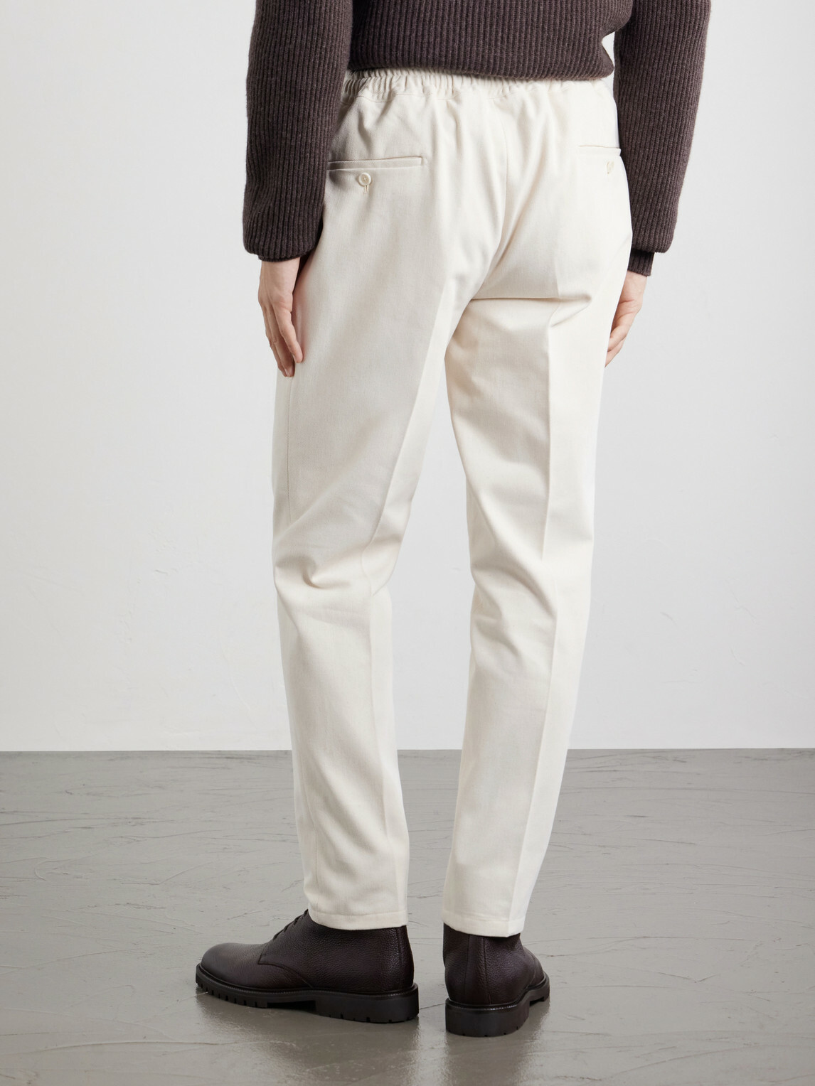 De Petrillo - Straight-Leg Pleated Cotton-Twill Trousers - Neutrals