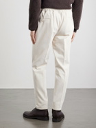 De Petrillo - Straight-Leg Pleated Cotton-Twill Trousers - Neutrals