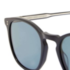 Garrett Leight Men's Kinney Sunglasses in Matte Black/Semi-Flat Blue