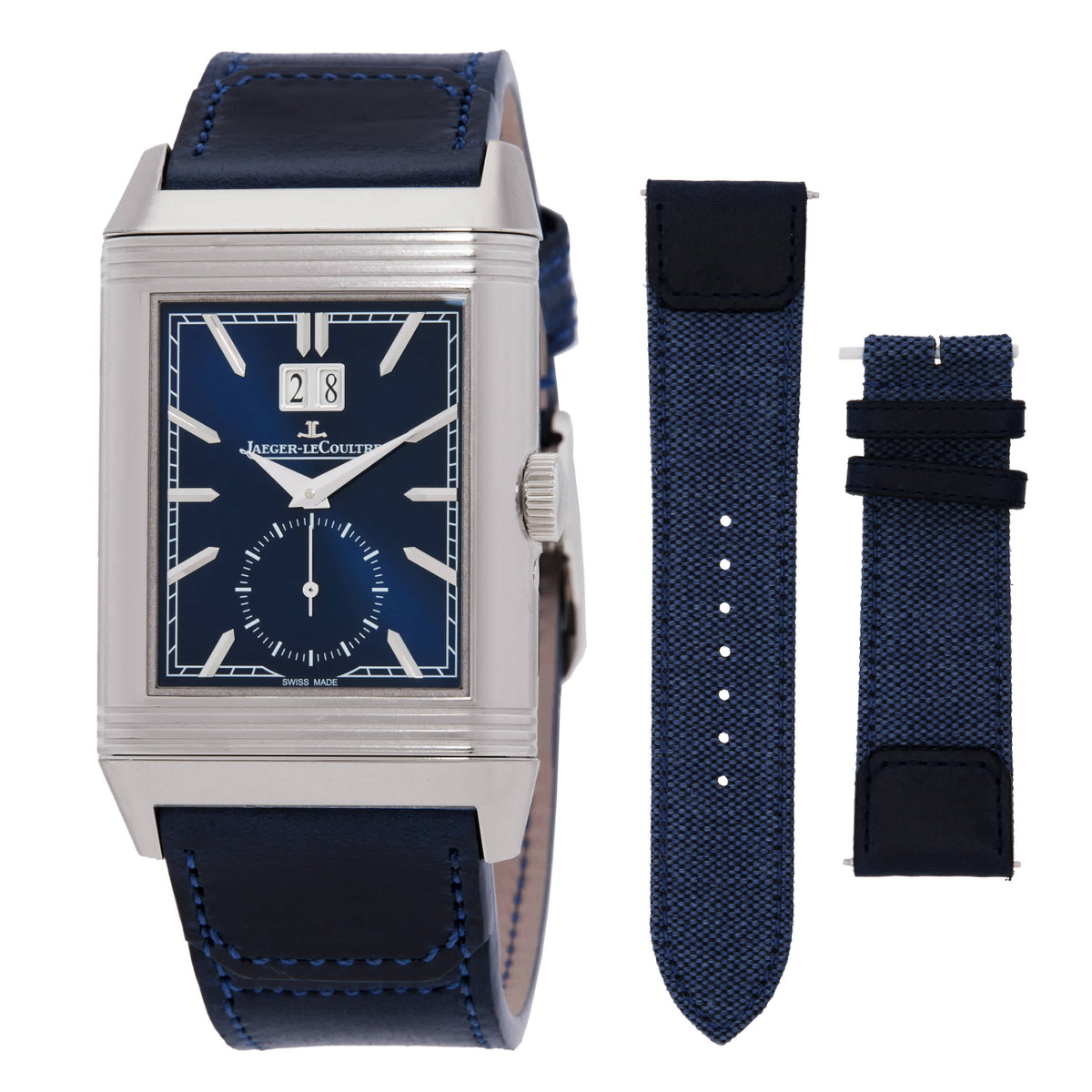 Jaeger LeCoultre Reverso Tribute Geographic World Time Blue Dial Watch Q714845J