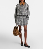 Miu Miu Leather-trimmed corduroy backpack