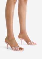 Malone Souliers Perla 70 Floral-mesh Heeled Sandals Pink