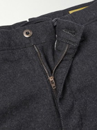 Incotex - Straight-Leg Pleated Wool-Blend Cargo Trousers - Gray