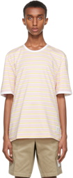 Thom Browne Pink Bar Stripe Ringer T-Shirt