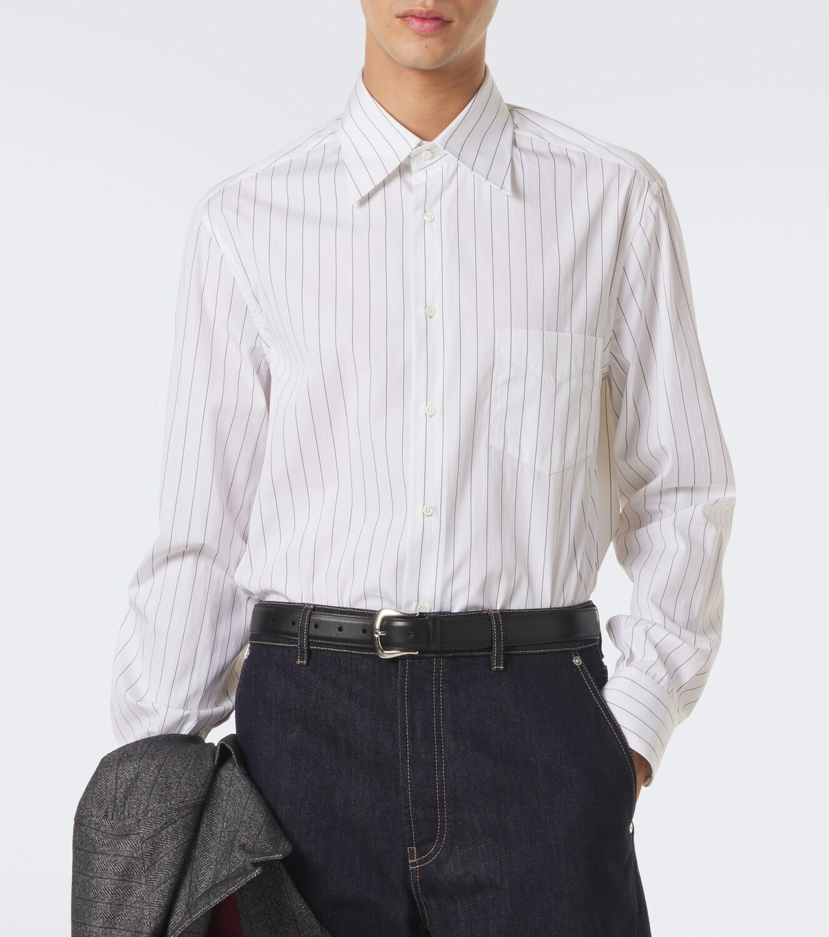 Brunello Cucinelli Pinstriped cotton poplin shirt