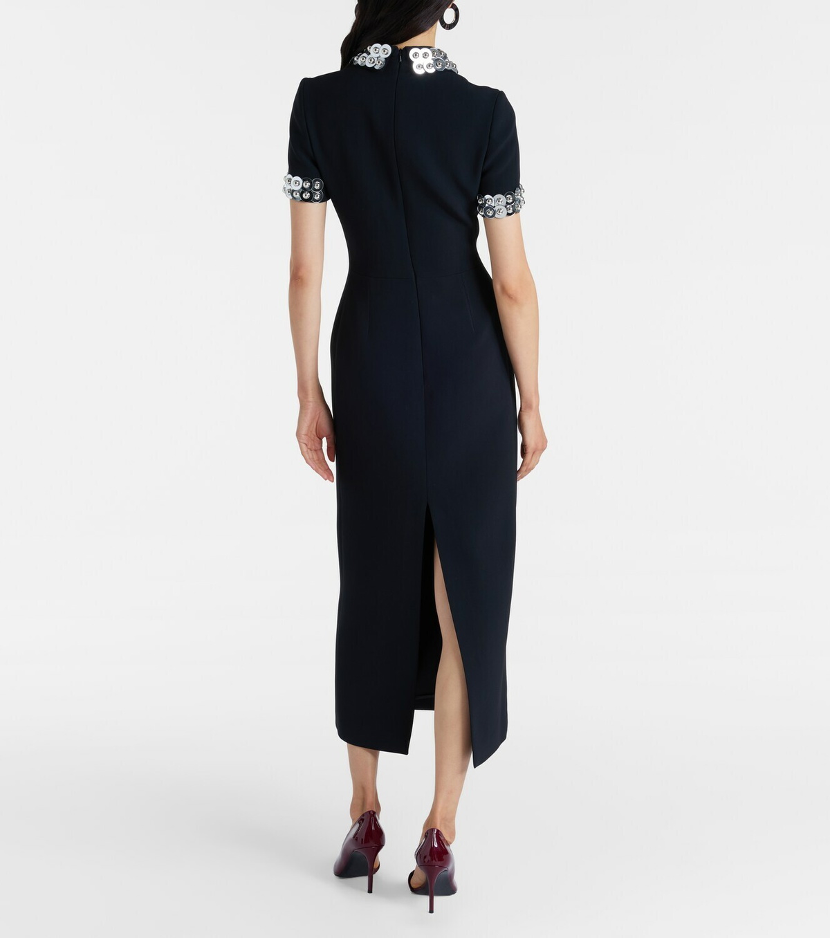 David Koma Embellished cady midi dress