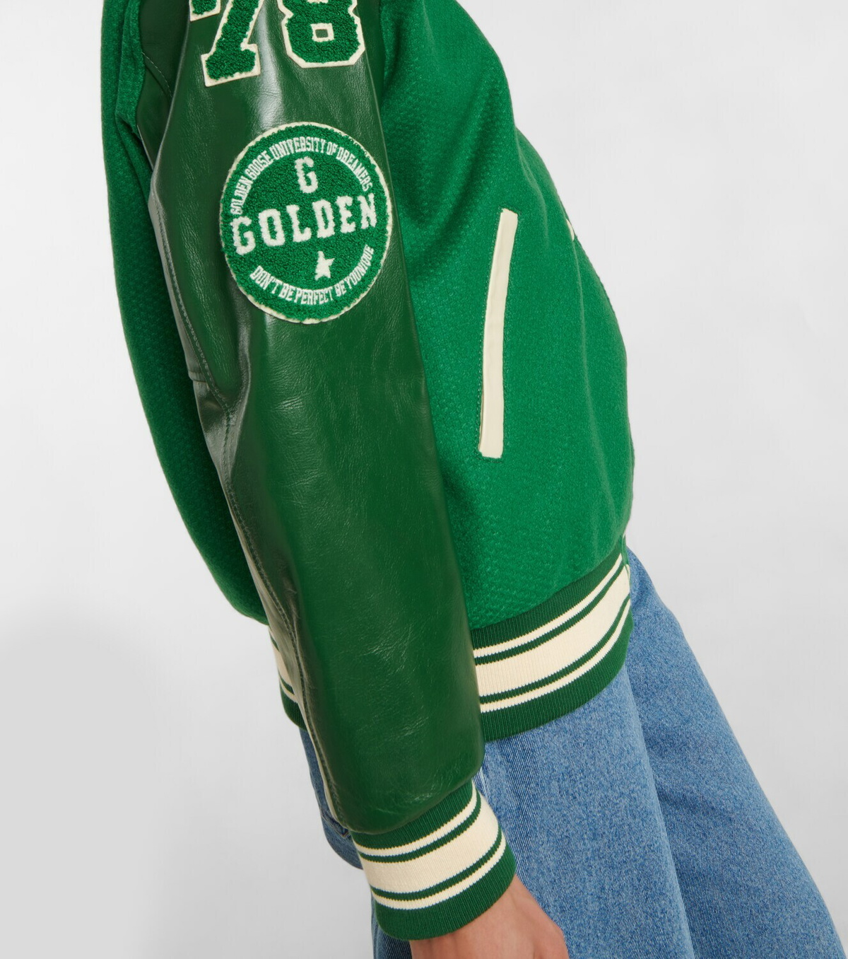 Golden Goose - Virgin wool and leather varsity jacket Golden