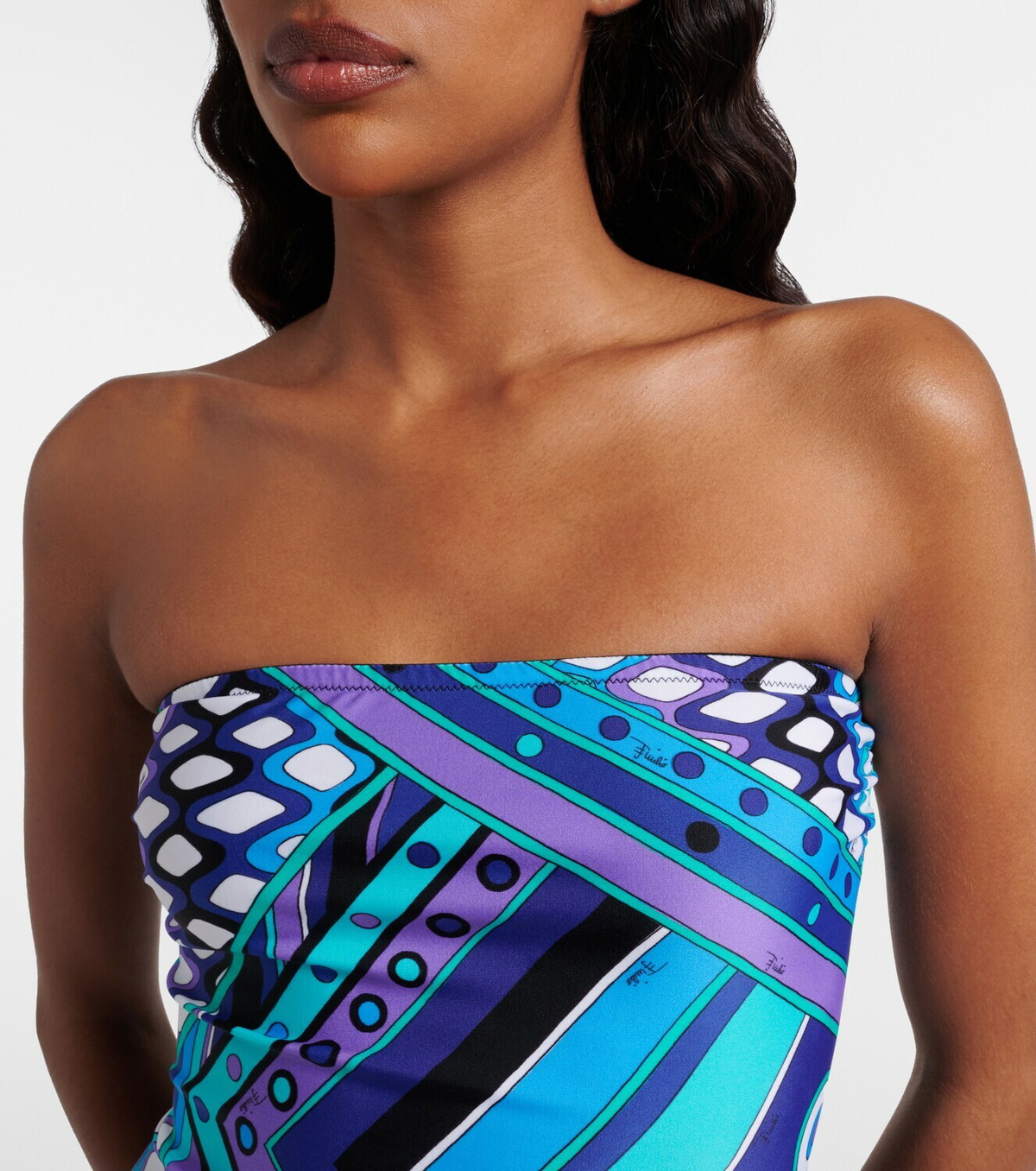 Pucci Vivara strapless swimsuit
