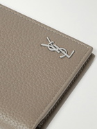 SAINT LAURENT - Logo-Appliquéd Pebble-Grain Leather Bifold Wallet