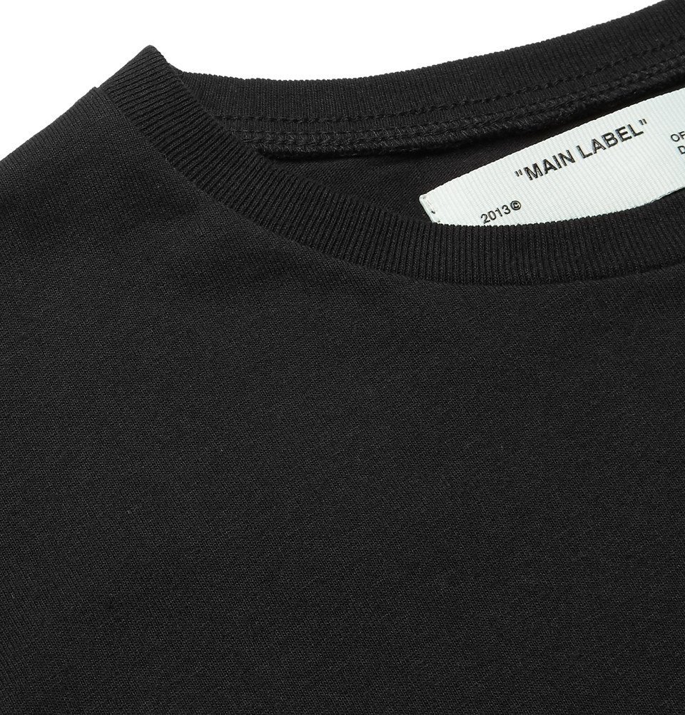 Off-White - Logo-Print Cotton-Jersey T-Shirt - Men - Black