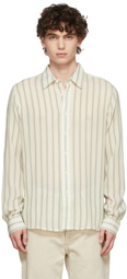 HOPE Green Viscose Neat Stripe Shirt