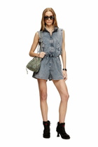 Diesel Playsuit in treated nylon - Jumpsuits Womens in Blue