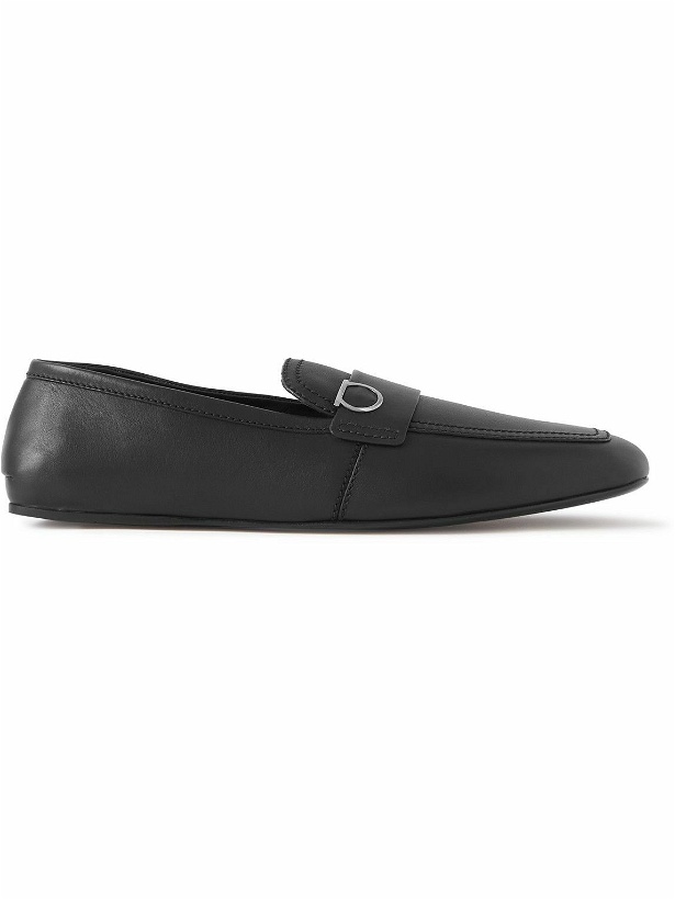 Photo: FERRAGAMO - Debros Embellished Leather Loafers - Black