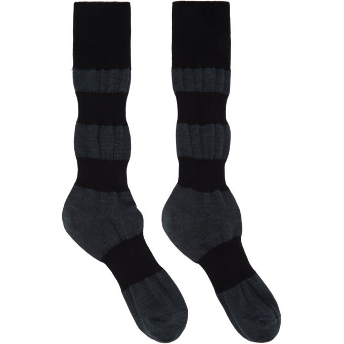 Photo: Homme Plisse Issey Miyake Grey and Black Panelled Socks