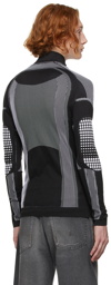 MISBHV Black & White Active Quarter-Zip Long Sleeve Top