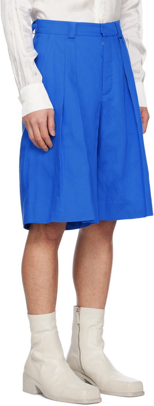 King & Tuckfield Blue Pleated Shorts
