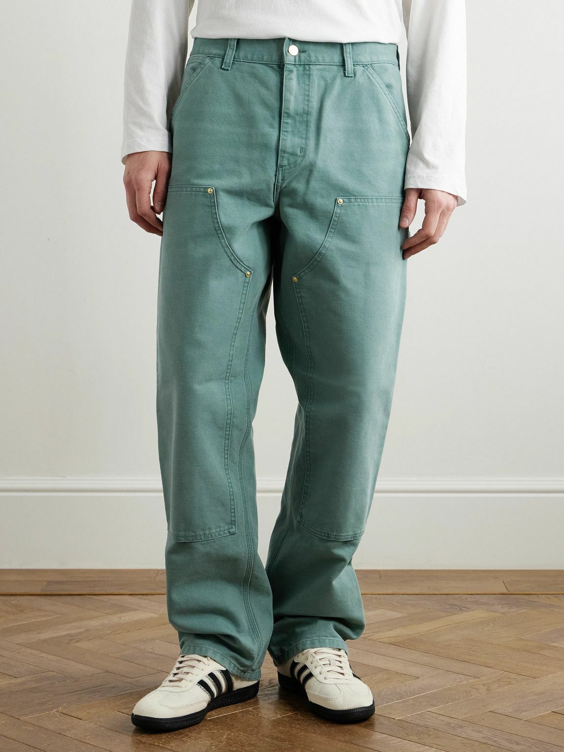 Carhartt WIP - Double Knee Straight-Leg Organic Cotton-Canvas Carpenter Trousers - Blue