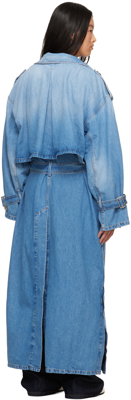 Double Breasted Denim Ankle length Coat Dress Coat  Priced Available In Big & Tall Sizes with a Belt Dark color black men's Overcoat main image 0