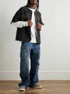 Rhude - Logo-Embroidered Denim Baseball Shirt - Black