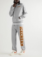 ICECREAM - Tapered Logo-Print Cotton-Jersey Sweatpants - Gray
