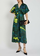 Roksanda Sadee Printed Satin Midi Dress Multicoloured