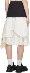 OPEN YY Off-White & Navy Pocket Skirt