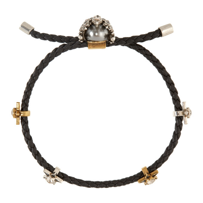 Alexander McQueen Black Queen Friendship Bracelet Alexander McQueen