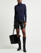 Manila Grace Womens Turtleneck Midnight in Blue