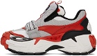 Off-White Red & Gray Glove Slip On Sneakers
