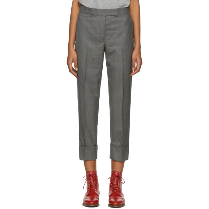 Photo: Thom Browne Grey Classic Backstrap Trousers