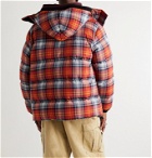 BURBERRY - Quilted Checked Cotton-Twill Down Hooded Jacket - Red
