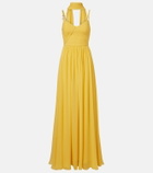 Elie Saab Embellished scarf-detail silk gown