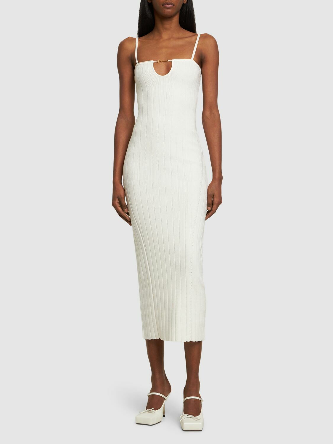 jacquemus white knit dress SS2603