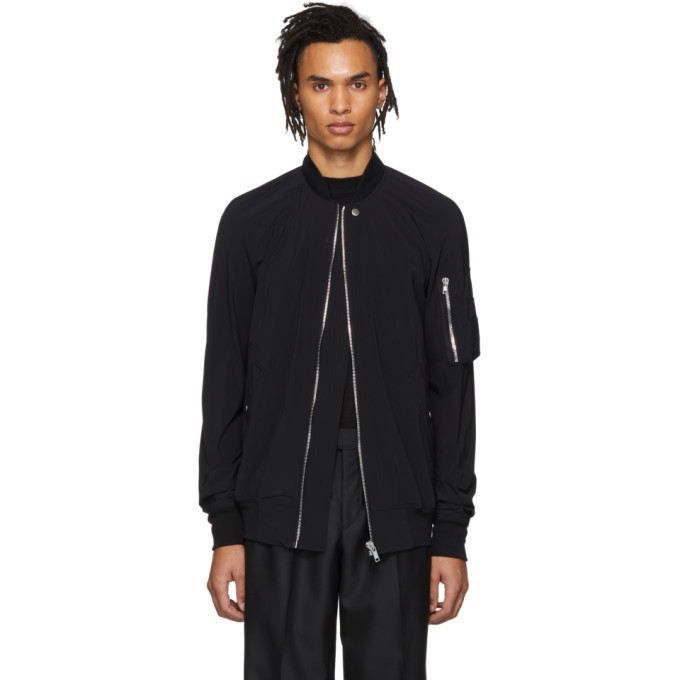 Rick Owens Black Raglan Bomber Jacket Rick Owens