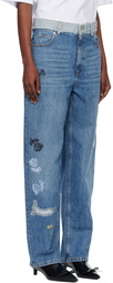 Marni Blue Embroidered Jeans