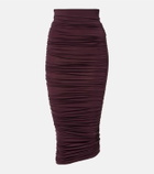 Wolford Draped sheer high-rise midi skirt