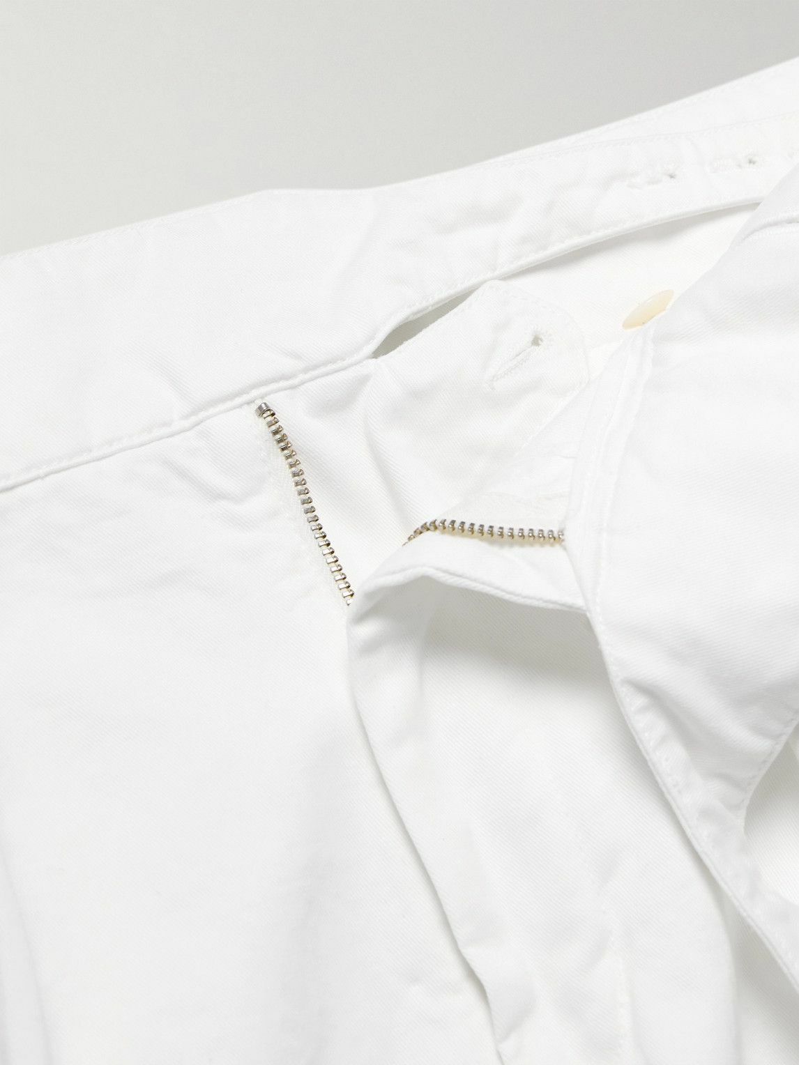 Rubinacci - Manny Straight-Leg Pleated Cotton Shorts - White