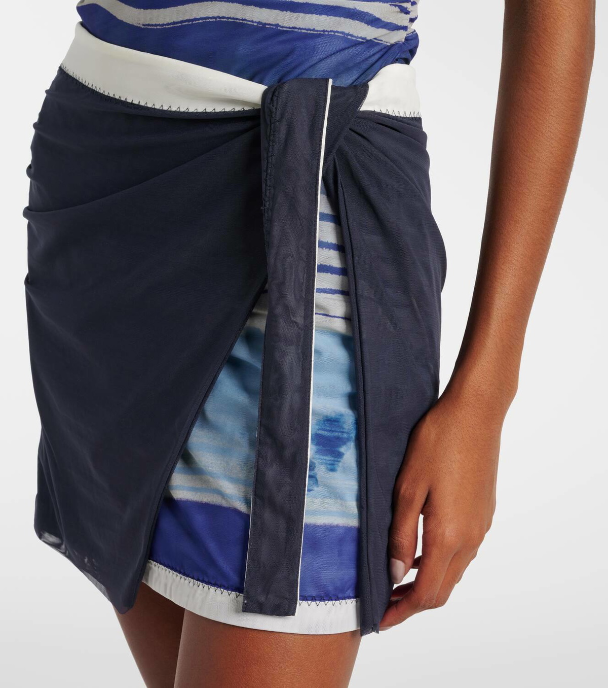 SIR Breeze printed mesh minidress
