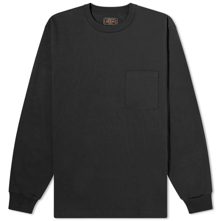 Photo: Beams Plus Men's Long Sleeve Pocket T-Shirt in Black