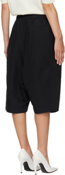 Entire Studios Black Nylon Taper Shorts