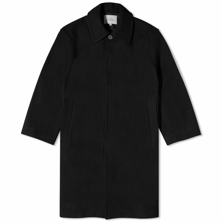 Photo: Studio Nicholson Men's Wain Wool Overcoat in Black