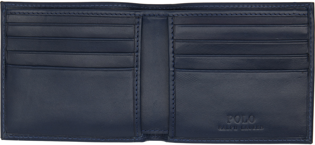 Polo Ralph Lauren Navy Polo Bear Leather Billfold Wallet