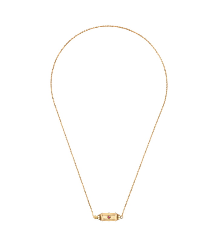 Photo: Marie Lichtenberg Coco Micro 18kt gold necklace with rubies