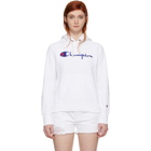 Champion Reverse Weave White Big Logo Hoodie