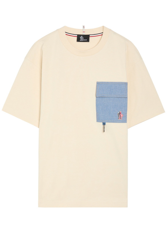 Photo: Moncler Grenoble Denim-pocket Logo Cotton T-shirt White