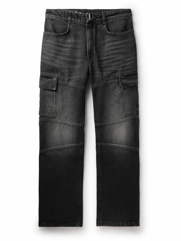 Photo: Givenchy - Wide-Leg Panelled Cargo Jeans - Black